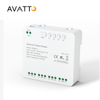 AVATTO Tuya WiFi DIY Switch Module,Smart 4 Channel Inching Relay Light Curtain Garage Door Controller Work for Alexa Google Home