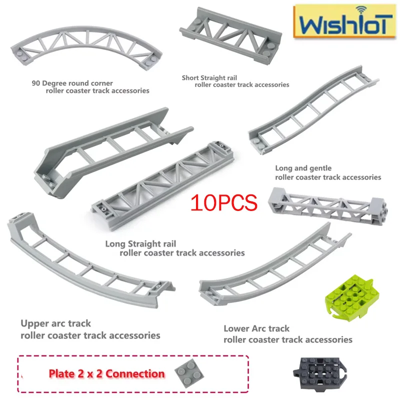 

DIY Roller Coaster Track Chassis Blocks Parts Lower Rail Bow Slope Shaft Edges 26021 26060 Toys Assembly Building Bricks Gifts