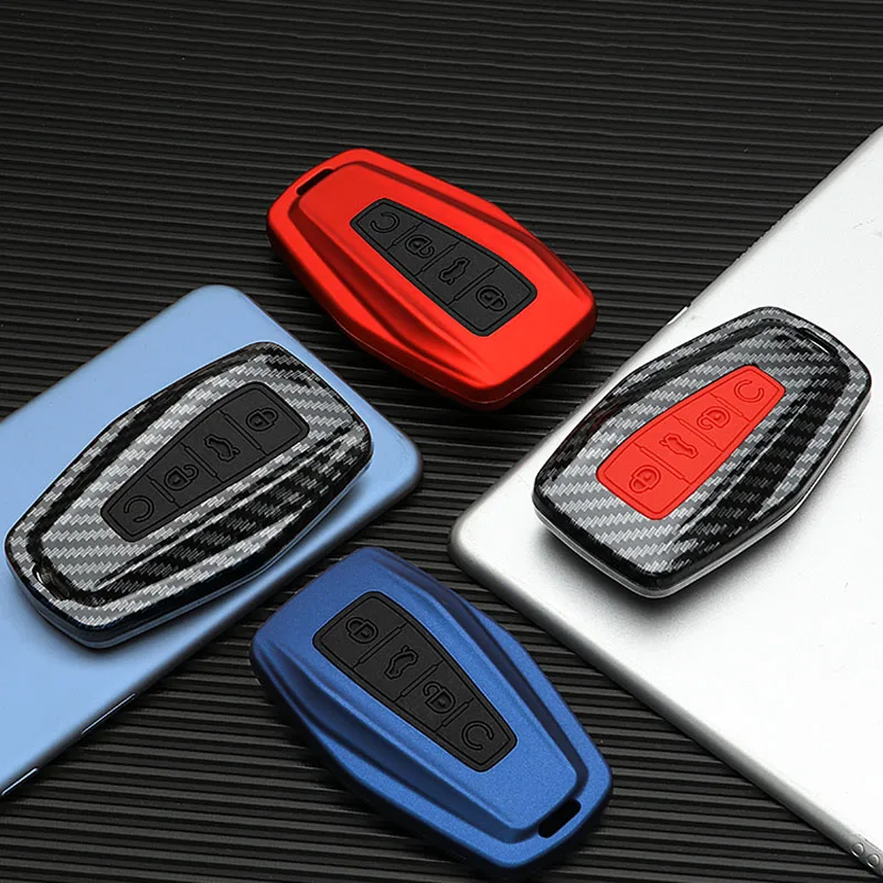 Carbon Car Key Cover Case for Geely Coolray X6 geometry c Emgrand Global kulrey Hawk GX7 okavango smart Remote Car Accessories