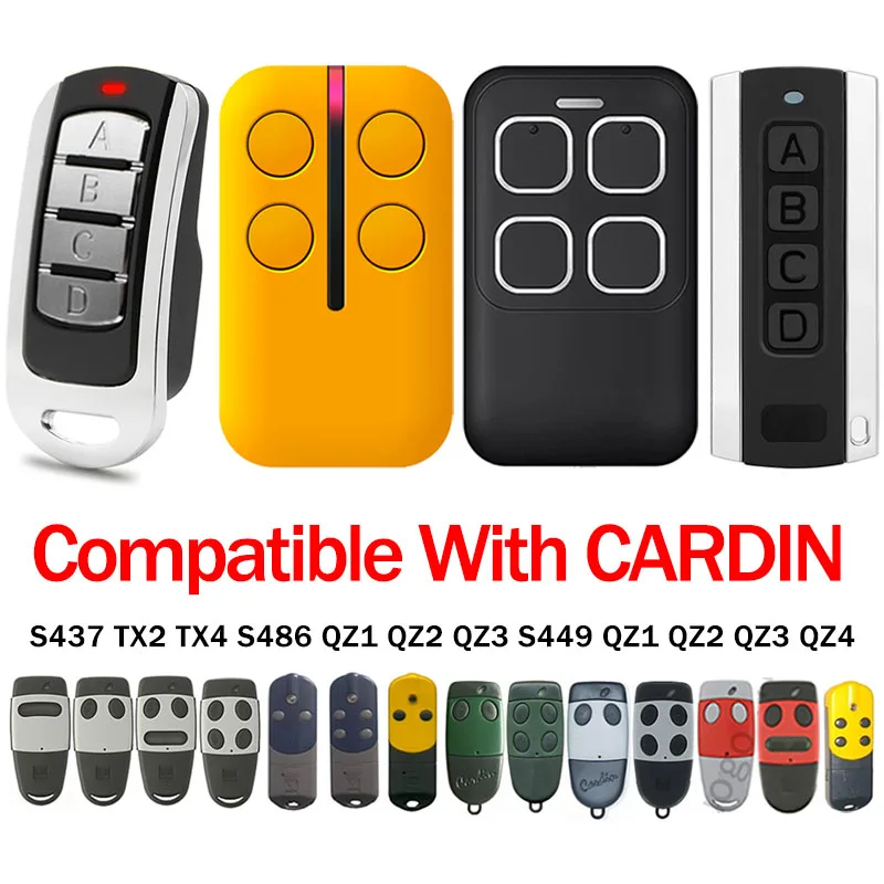 

For CARDIN S449 S486 QZ1 QZ2 QZ3 QZ4 S437 TX2 TX4 Garage Door Remote Control 433.92MHz
