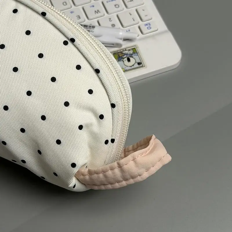 Federmäppchen mit gepunktetem Design, großes Fassungsvermögen, weiche Stifttasche, Schreibwarenbeutel, Schreibwaren-Organizer für den Schulanfang – Detail 10
