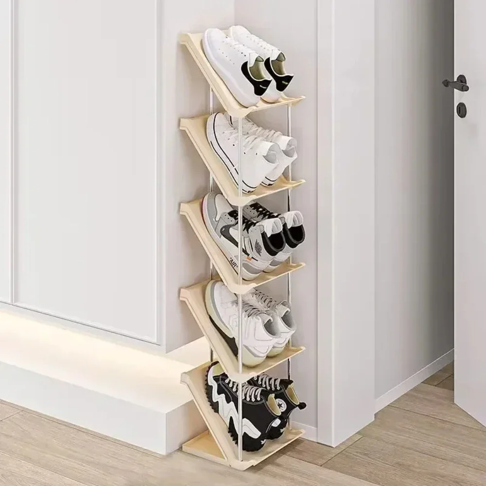 Folding Shoe Rack Home Door Shoe Shelf Metal Shoe Organizer Multi-Layer Corner Free Standing Shoe Racks Shoe Storage Cabinets