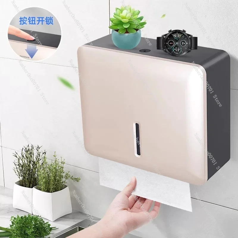 Punch-Free Wall Mount Paper Hand Towel Box, Multi-scene Tissue Dispenser for Home Bathroom, Hotel Toilet & Public Washroom Use