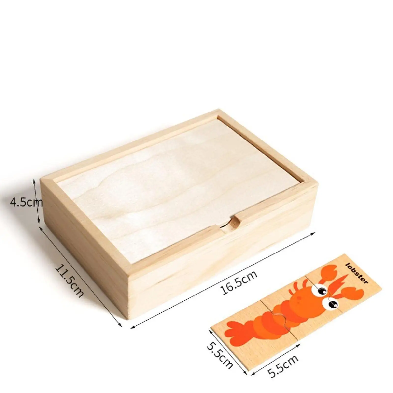 Wood Matching Puzzles Early Learning Toys Fine Motor Skills Cube Block Toys Educational Games for Home Gifts Baby Shower Kids