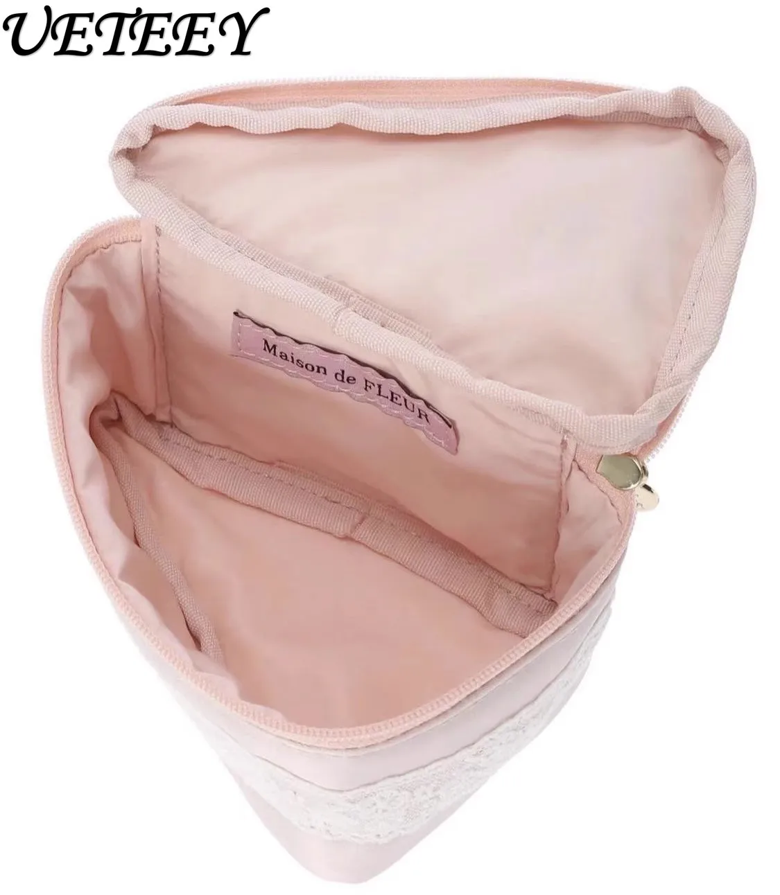 Japanese Style New Cute Three-Dimensional Rose Hand-Held Makeup Storage Bag Sweet Girl All-Matching Cosmetic Case Bags for Women image 2