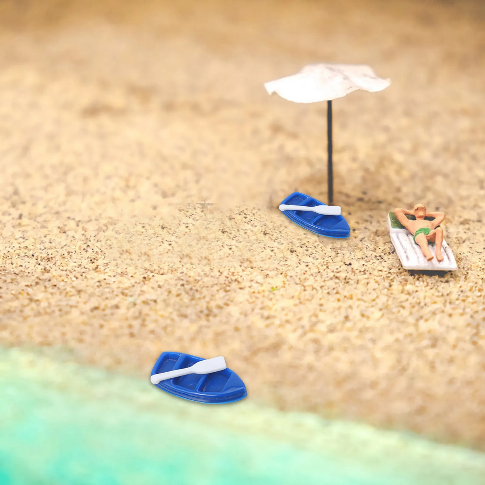 20Set Resin Miniature Boat Rowboat Small Nautical Decor DIY Craft Projects Hawaiian Beach Cake Topper Party Supplies Dark Blue