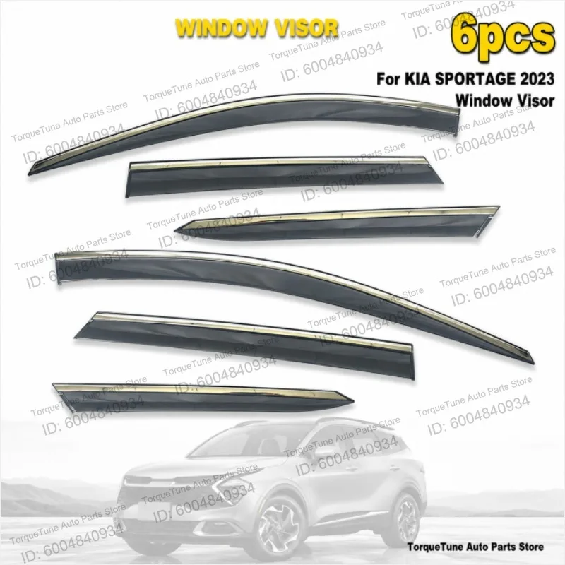 Direct Fit Tape-On Premium Easy Installation Window Visor Wind Deflector For KIA SPORTAGE 2023 Exterior Side Rain Guards