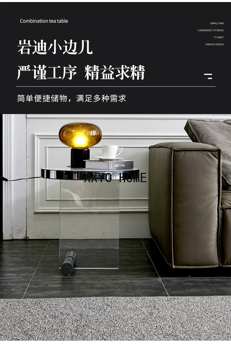 Italian Light Luxury Coffee Table Side Table Acrylic Sofa Creative