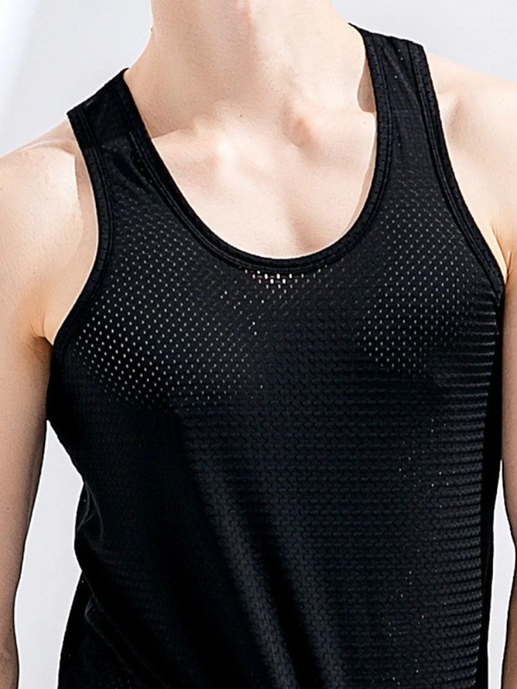 

Мужской летний жилет из ледяного шелка, тонкий ажурный слив, дышащий, я, тихой, охлаждающий, легкий, круглый, с подкладкой