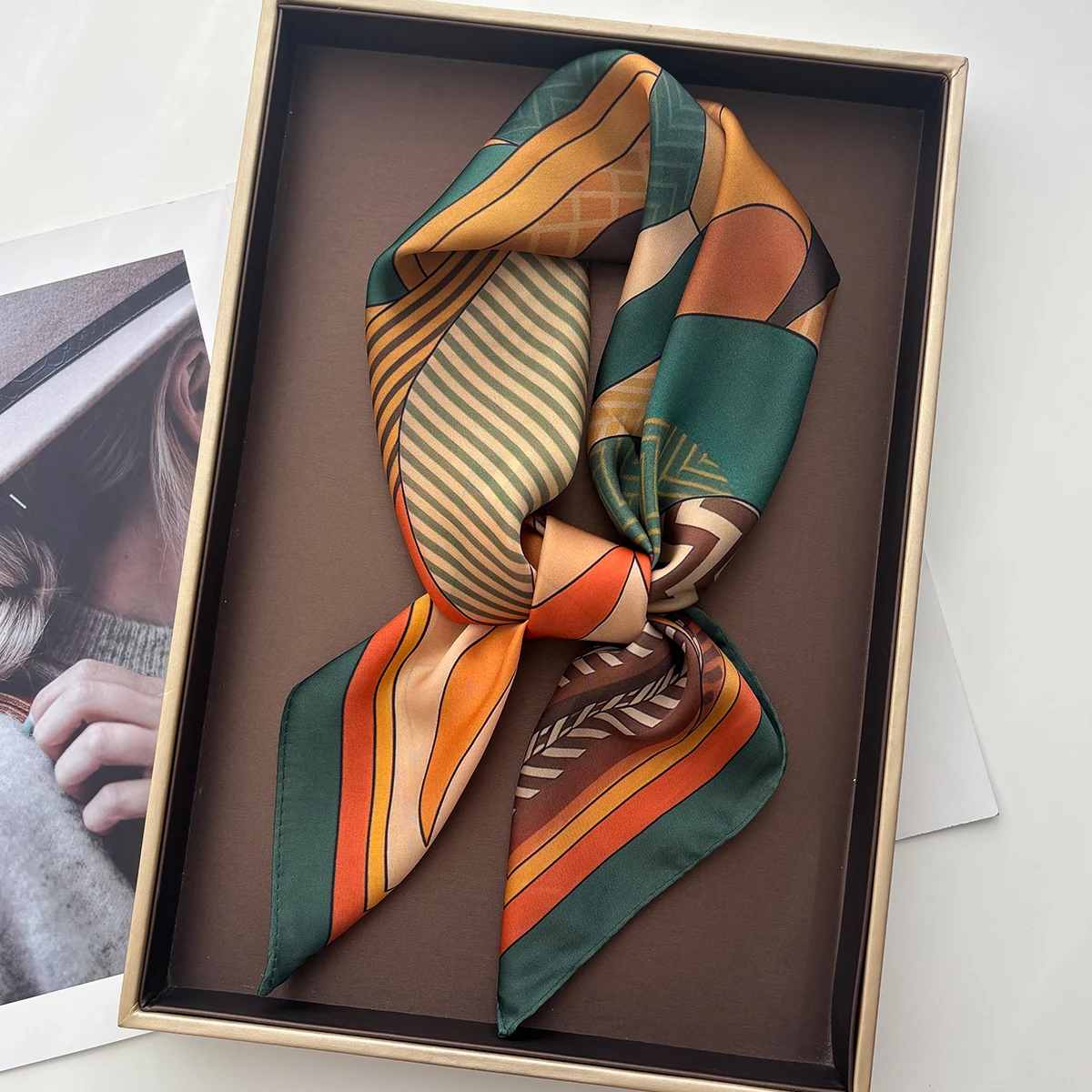 Luxe vierkante sjaal voor dames dames hijab mode halsdoek bandana's elegante kunstzijden sjaals sjaal voor dagelijks gebruik