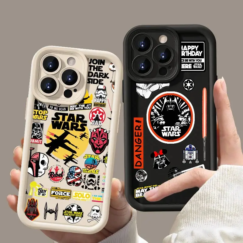 Fashion Knight Star Wars Phone Case For Apple iPhone 15 14 13 12 11 XS XR X Pro MAX 8 7 Plus SE Eye Ladder Soft TPU Cover