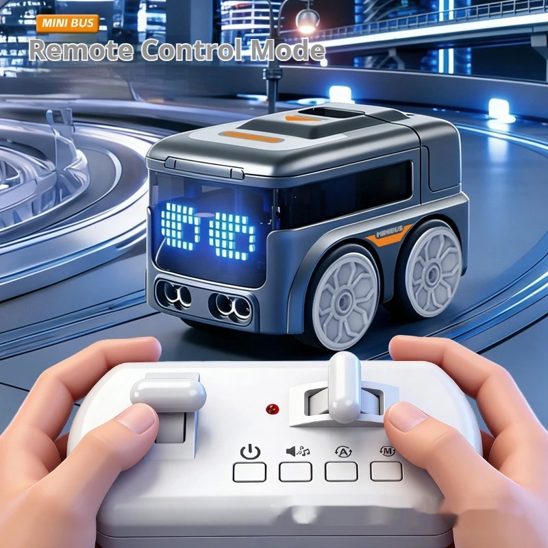 Mini Bus Rc Remote Control Car Mini Induction Follow Vehicle Desktop Decompression Interactive  Toy For Adults Boys New Model