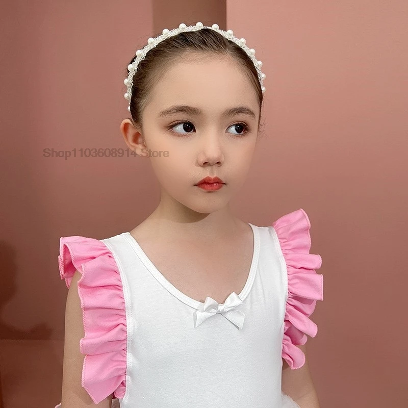 Child Patchwork ballet Dress white Sleeveless ballet training skirts girls ballet Leotards bodysuit stage performance Costumes