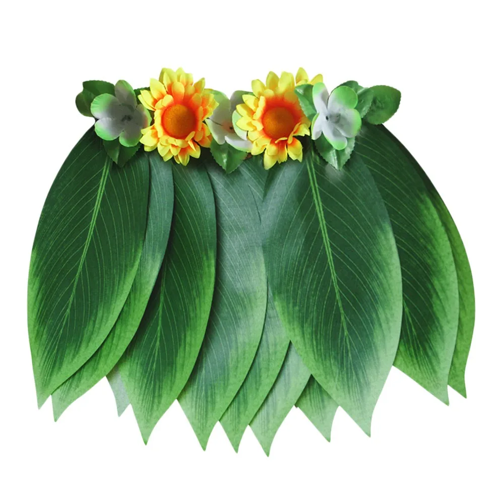 Leaves Hawaiian Green Leaf Skirt Bonfire Party Prom Stage Show Beach Holiday Costumes Dance Dress Up Beach Grass Leaf Skirt
