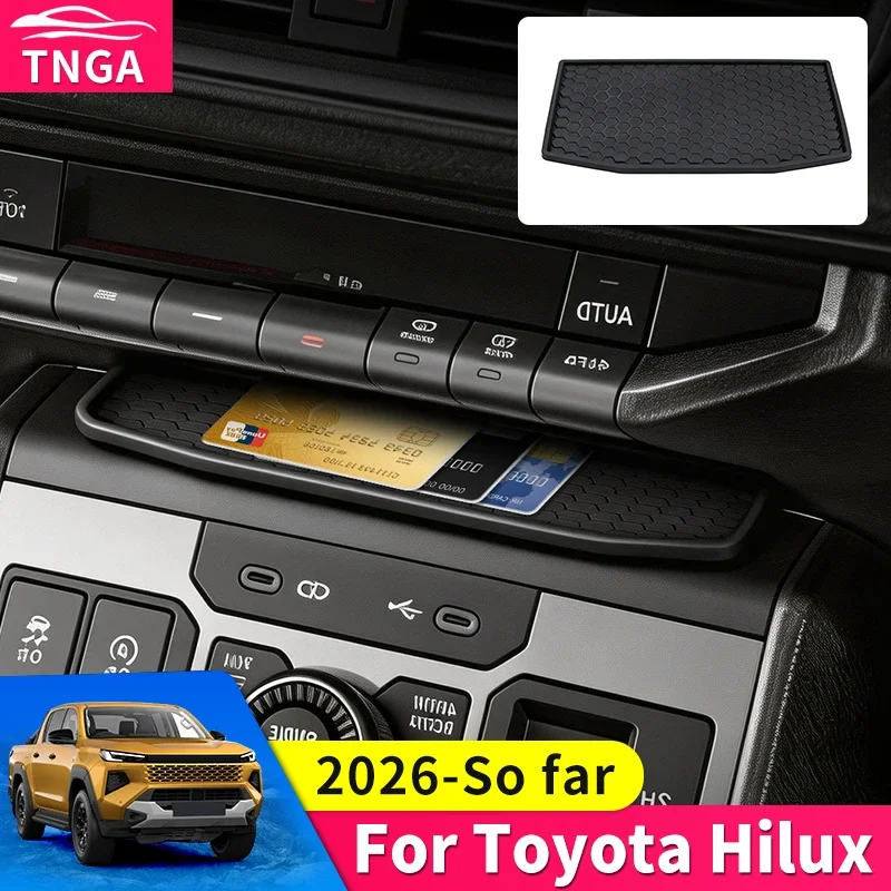 

Силиконовый коврик для верхней центральной консоли Toyota Hilux SR5 2026 года, нескользящий, устойчивый к царапинам, аксессуары для интерьера, декор для автомобиля