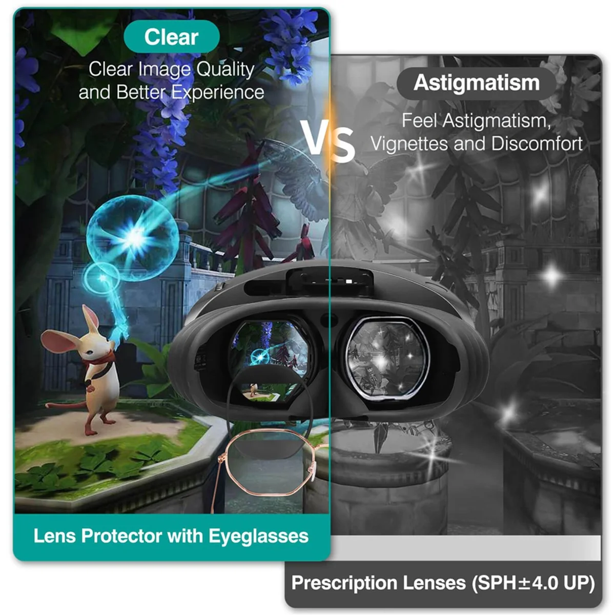 Защитный чехол в оправе для очков RISE для PS VR2, Sony, очки для близорукости, устойчивый к царапинам, силиконовый мягкий защитный чехол, B