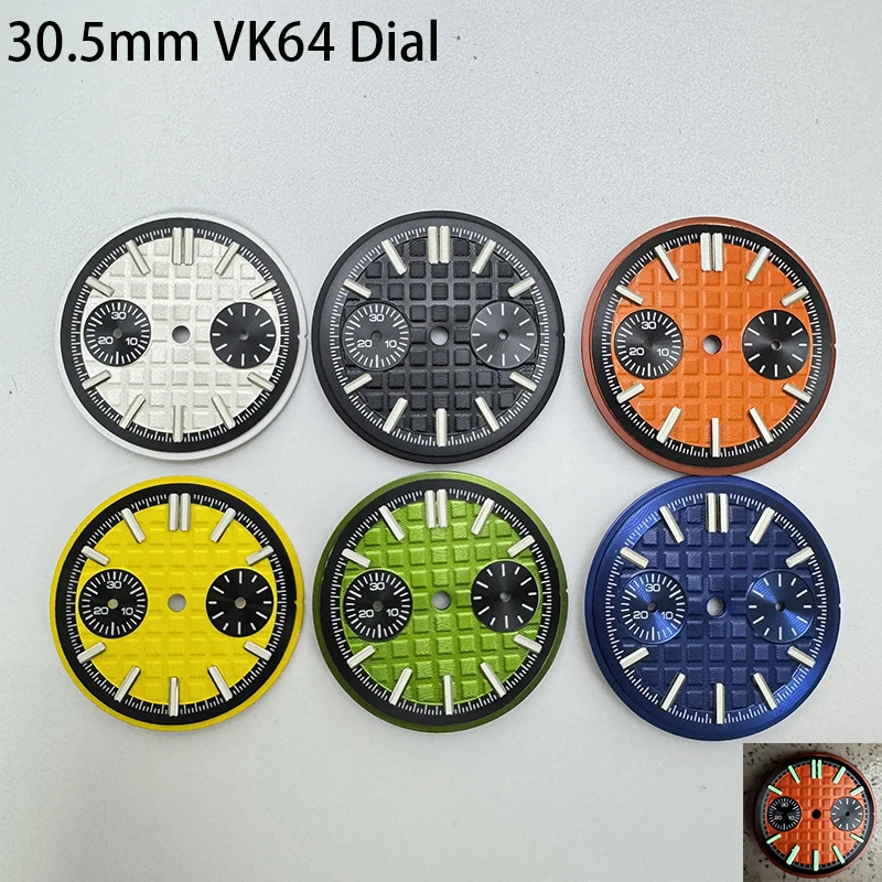 30.5 مللي متر لا شعار Vk64 ساعة الطلب 2 عيون شبكة المزدوج مقياس الأخضر مضيئة الهاتفي جديد مذكرات ساعة الطلب لإصلاح VK64 تعديل