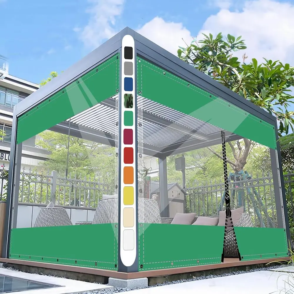 

Outdoor Winter Curtains, Weatherproo, Adjustable, Thickened Tarpaulin, 0.5 mm, Divider Curtain or Garden, Balcony, Outdoor, Gaze