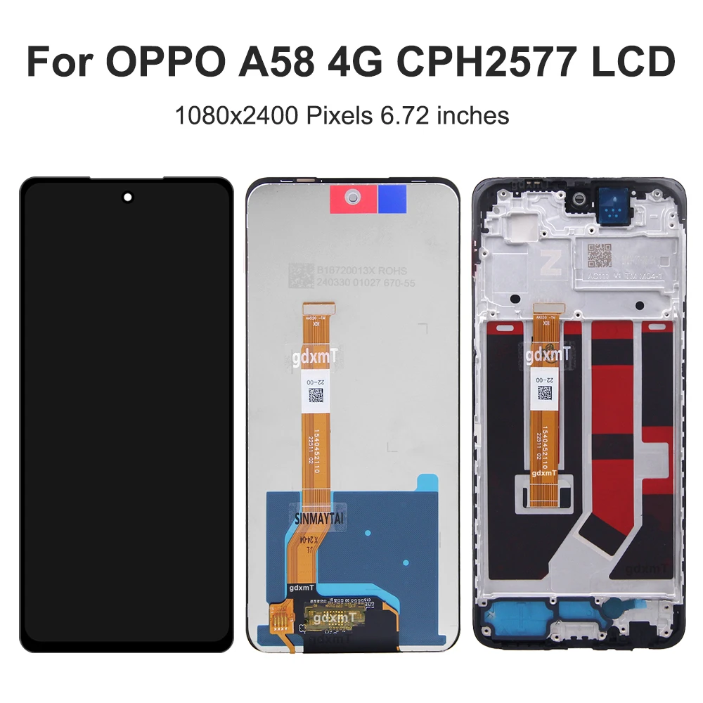 For OPPO A58 4G CPH2577 For OPPO A58 5G LCD Display Touch Screen Digitizer Assembly Replacement