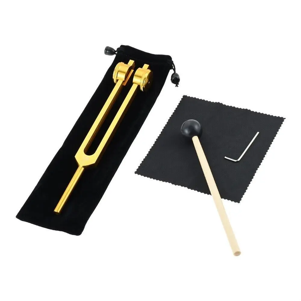Ergonomic 128 Hz Tuning Fork Set Aluminum Reliever Stress Ear Cleaner and Vibration Tool Adjustable Portable