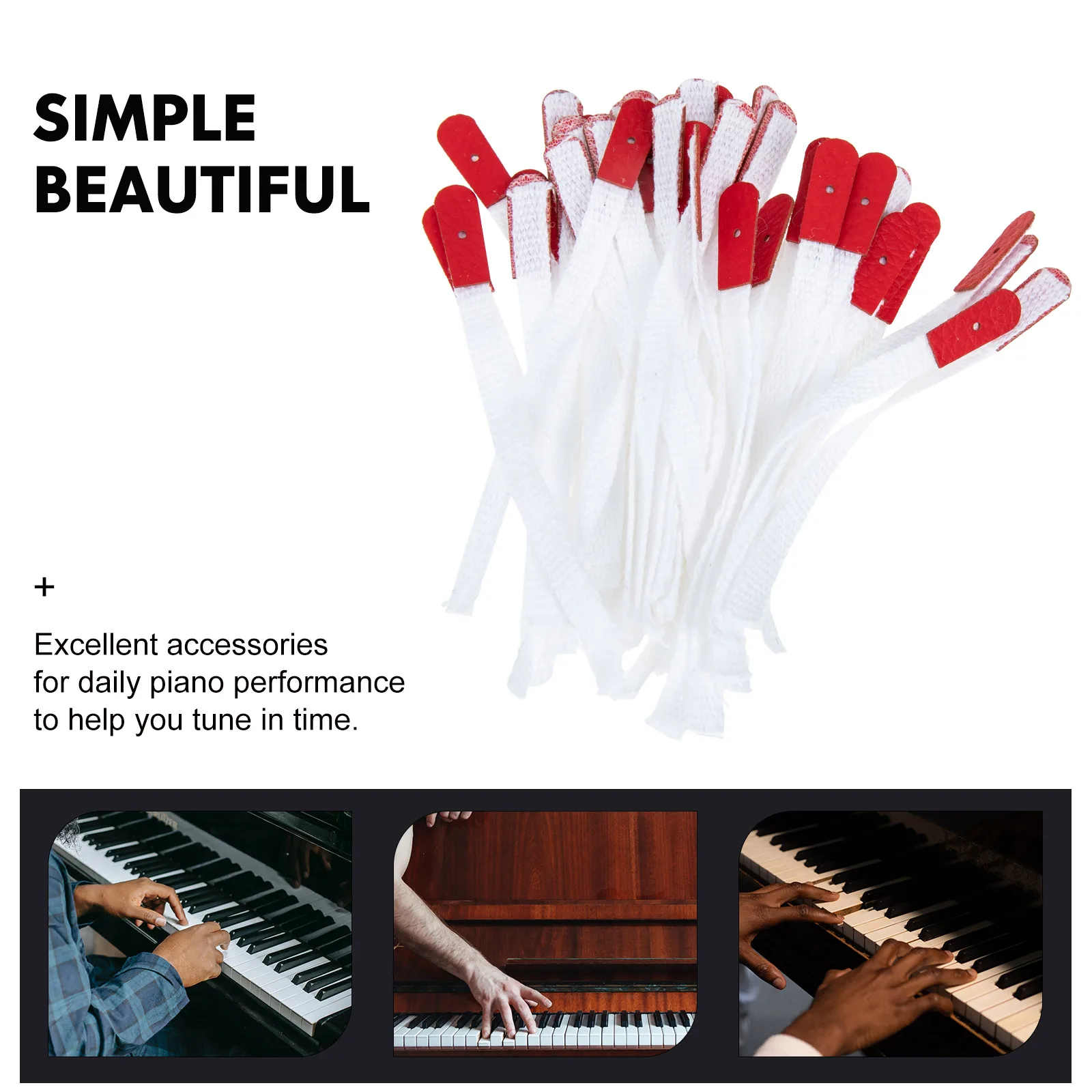 

50 Pcs Artificial Piano Tuning Tool Professional Fabric Straps Parts for Repair