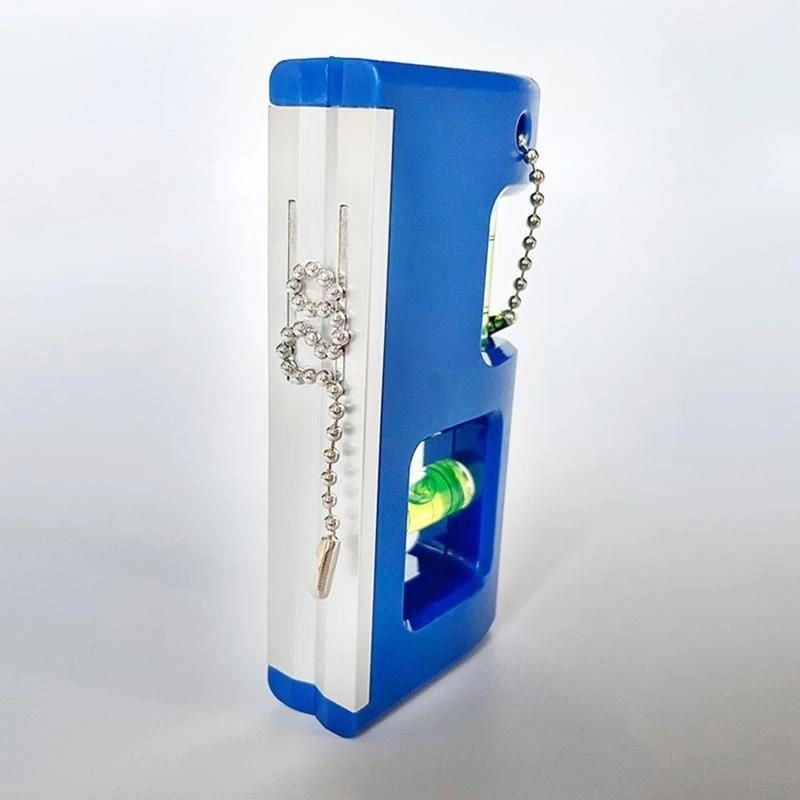 Mini Magnetic Small Pocket Level Tool with Two Bubble Spirit Leveler Metal Keychain & Hook Easy Carry & Storage for Tile