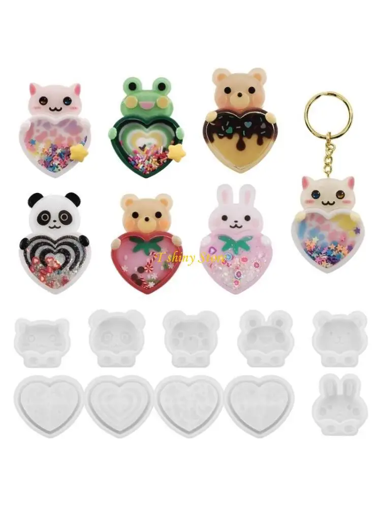 N58F Shakeable Resin Animal Sculptures Making Mouds for Craft Enthusiasts