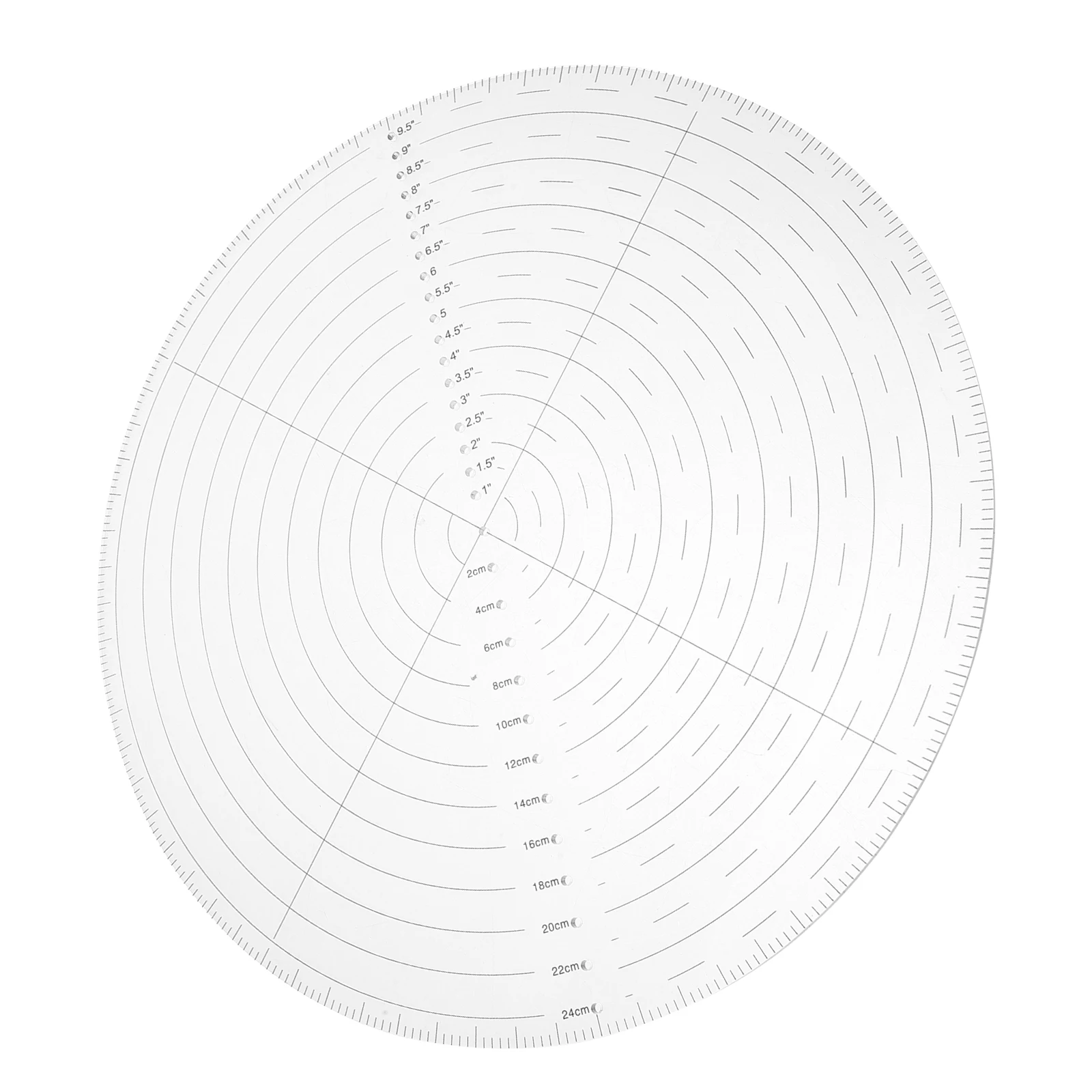 

Acrylic Round 10 Inch Plastic Quilting Template Circle Drawing Center Center Ruler Patchwork Sewing