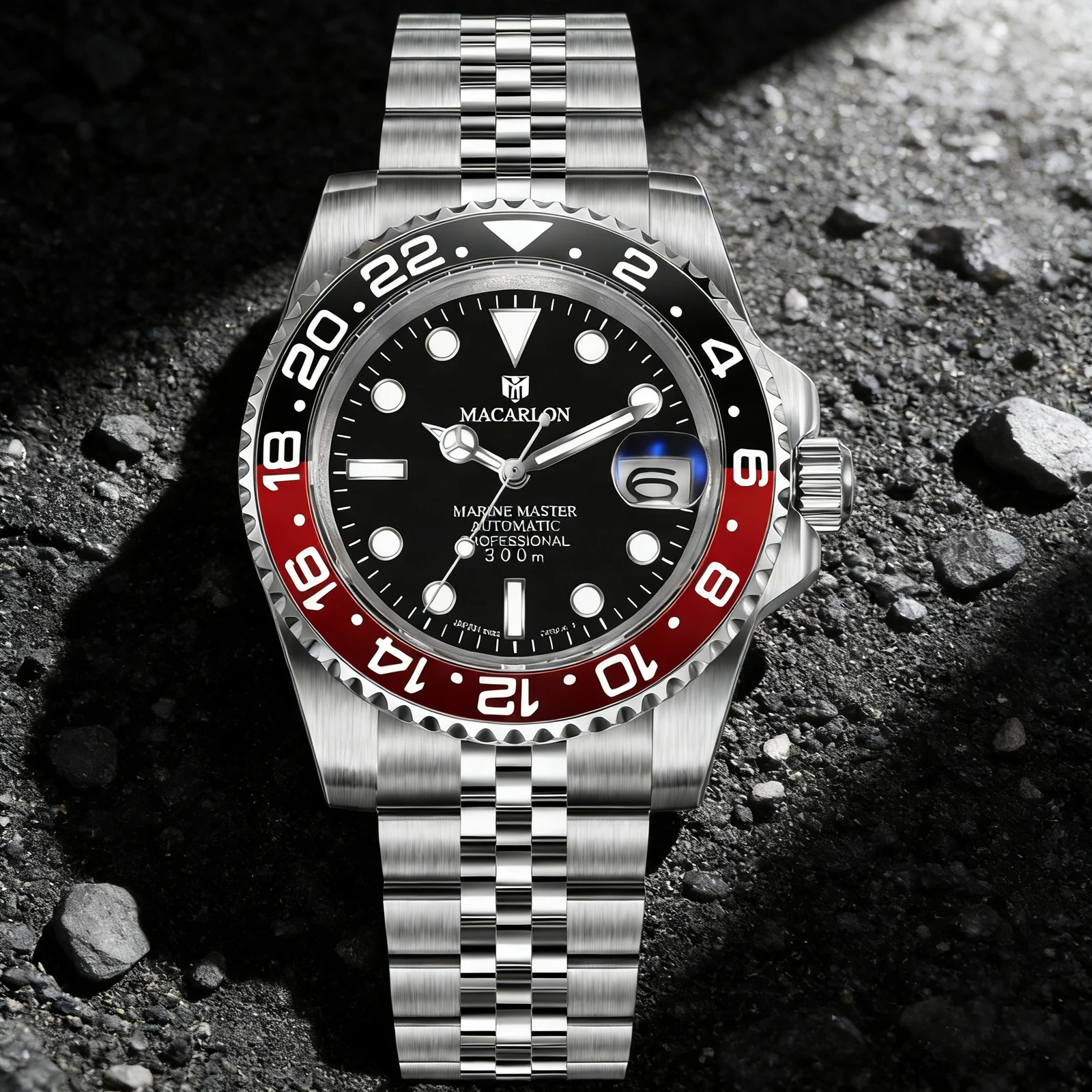 MACARLON Design New 41MM Mechanical Watch Men's Sapphire Automatic Mechanical Watch Night Light Stainless Steel Waterproof Watch