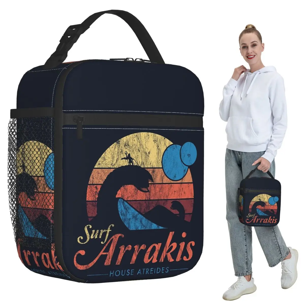 

Термосумка-холодильник Visit Arrakis Distressed Surf Dune Sci Fi для детей, школьный ланч-бокс, контейнер для еды