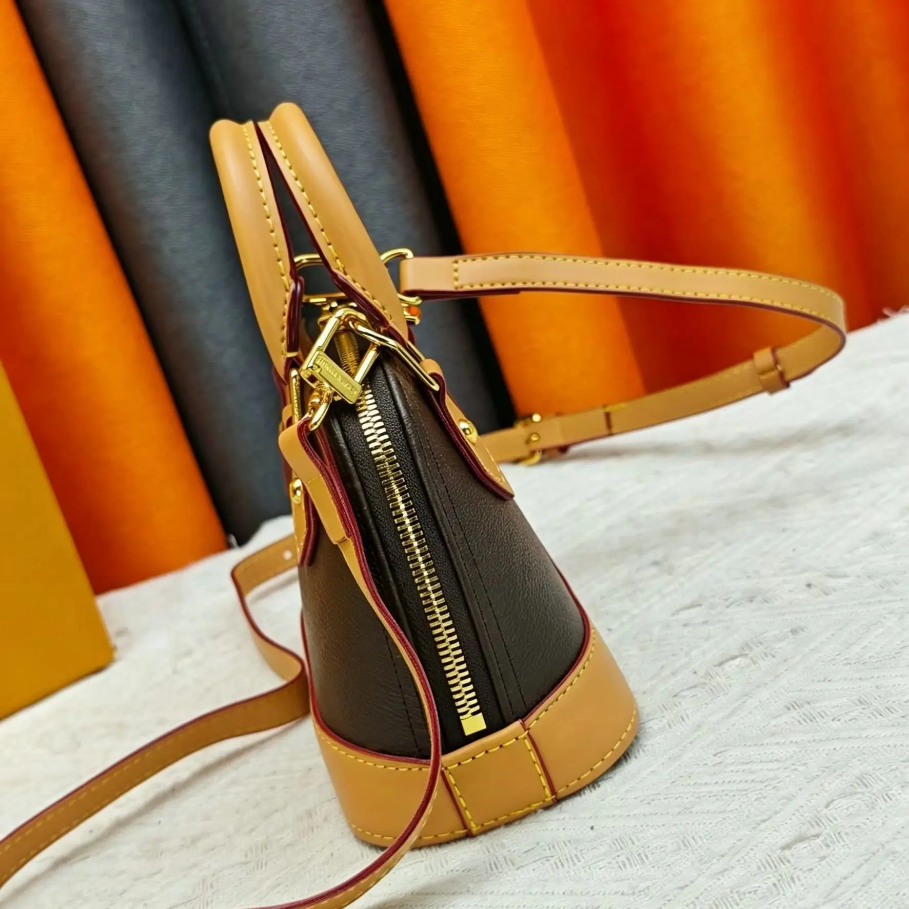 Monogram Canvas Mini Shell Handbag, Luxury Multi-Way Handbag