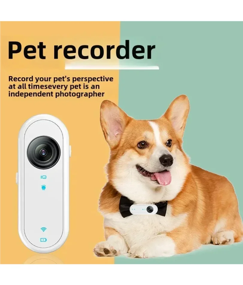 Cat Camera Collar with 32G Card, HD 1080P WiFi App Dog Collar, USB Rechargeable Adjustable Pet Camera Cam Christmas Gift