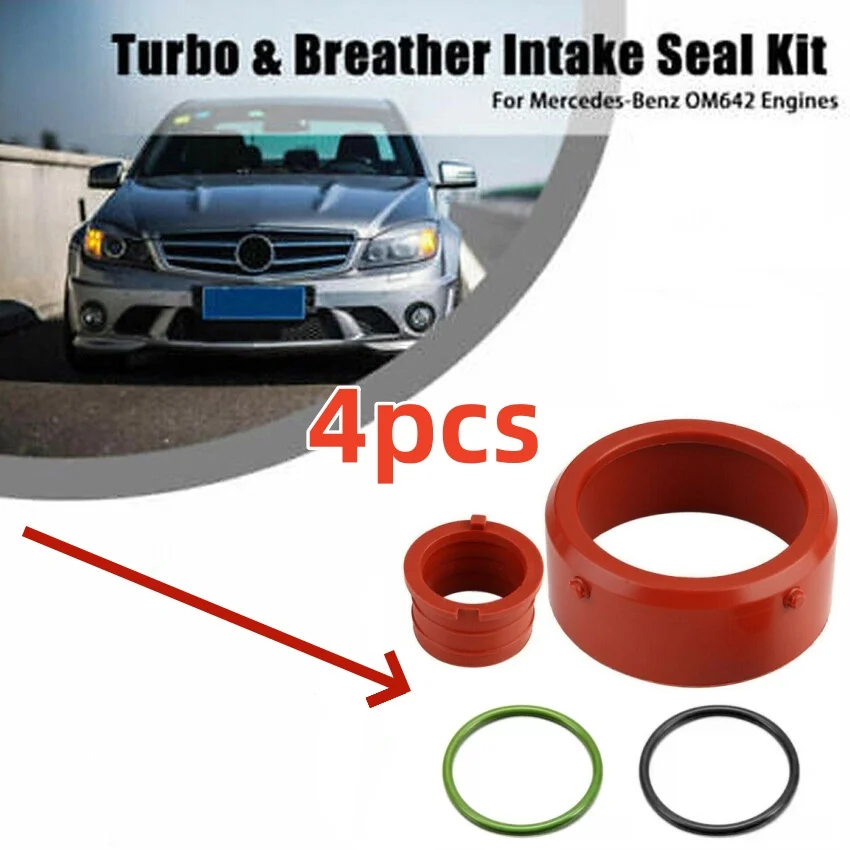 

4PCS For Mercedes OM642 Turbo Breather Intake Seal Kits Black Green O Rings Engine Parts A0179973545 A0149976445 A6420940080