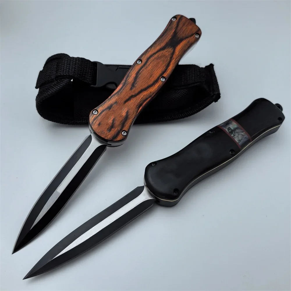 BM A016 Heretic Folding Knife 440C Blade Wood Handle Hunting Pocket Knives Camping Defense Tactical Knife EDC Tools