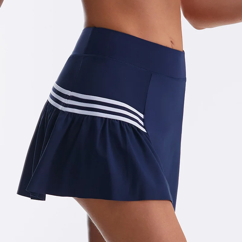 Antibom Fake Two-piece Sports Short Skirt for Women Cool and Antibacterial Yoga Shorts Anti Glare Tennis Skirt Pants