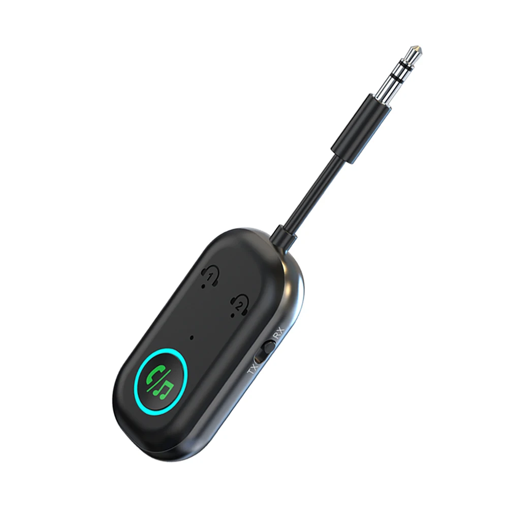 2-in-1 Bluetooth 5.3 Transmitter Receiver Compatible with 2 Devices Stereo Sound Wireless Adapter Dual Mode Universal