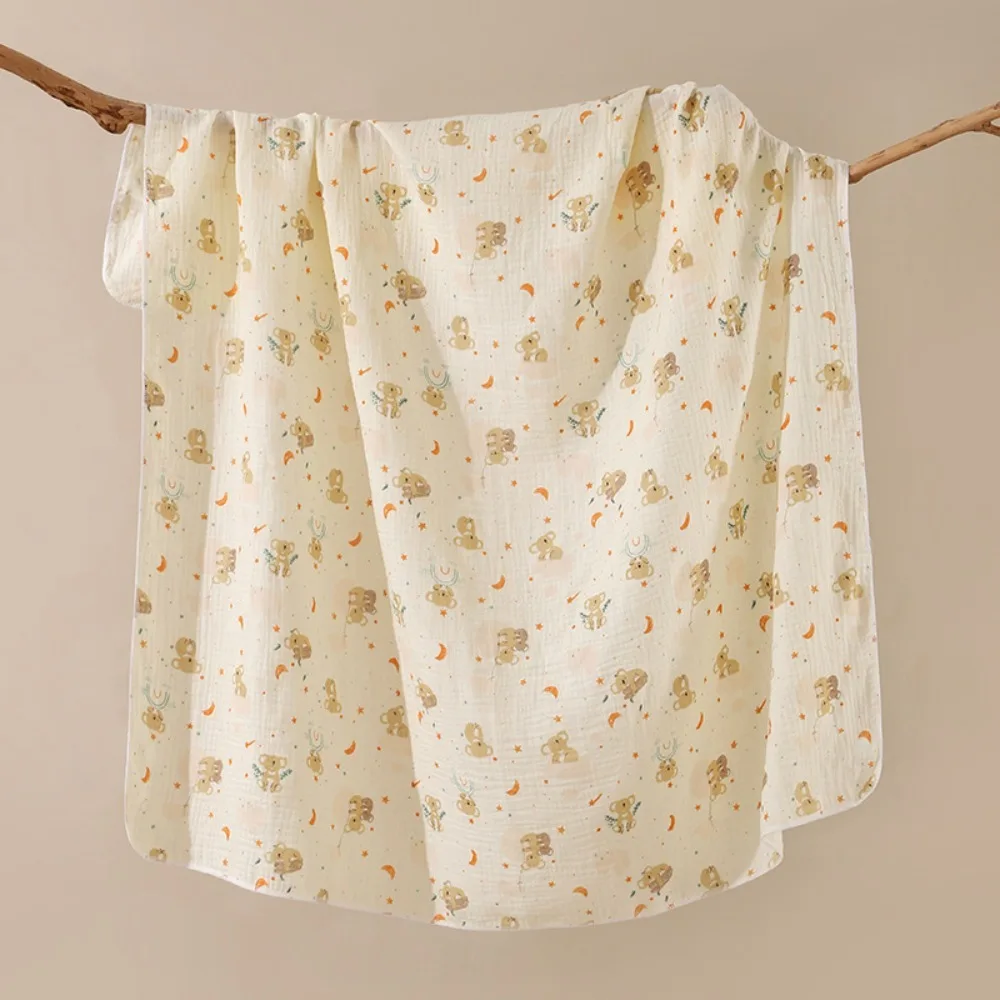 

Comfortable 100X100cm Baby Bath Towel Breathable Cartoon Print Newborn Cotton Gauze Multipurpose Baby Bedding Newborn