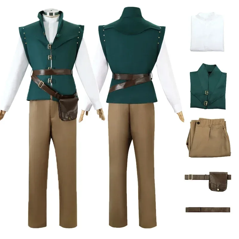 Nuevo 2025 adultos niños película de Anime Flynn Rider enredado Rapunzel Cosplay Príncipe disfraz de escenario Halloween carnaval fiesta ❤ ★ ♥ ♡