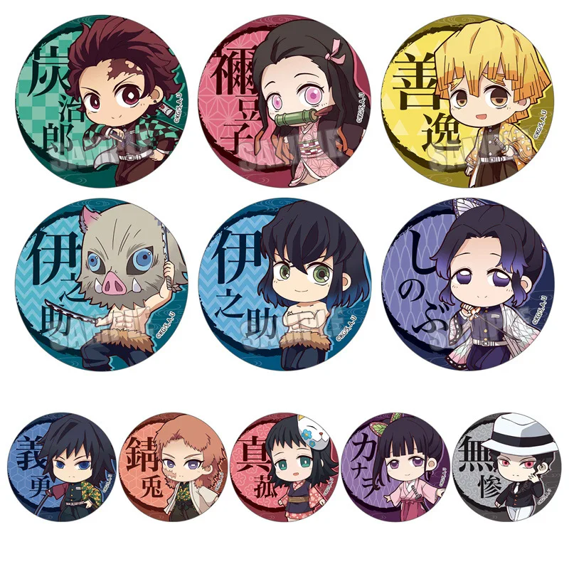 

Значок убийцы демонов Kimetsu no Yaiba Q Version Pin Tomioka Giyuu Kocho Shinobu Kamado Nezuko Anime Brooch Cute Collectible Gift