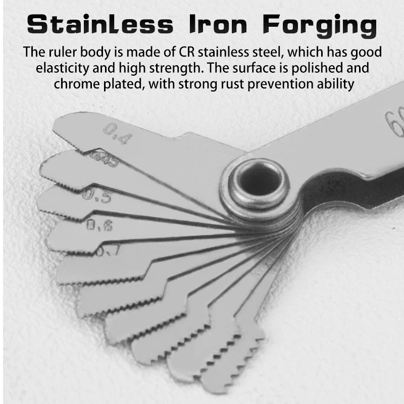 20Pc Inch 55° / Metric 60° Thread Pitch Cutting Gauge Set Stainless Steel Pitch Ruler Measuring Tools One Piece Thread Samples