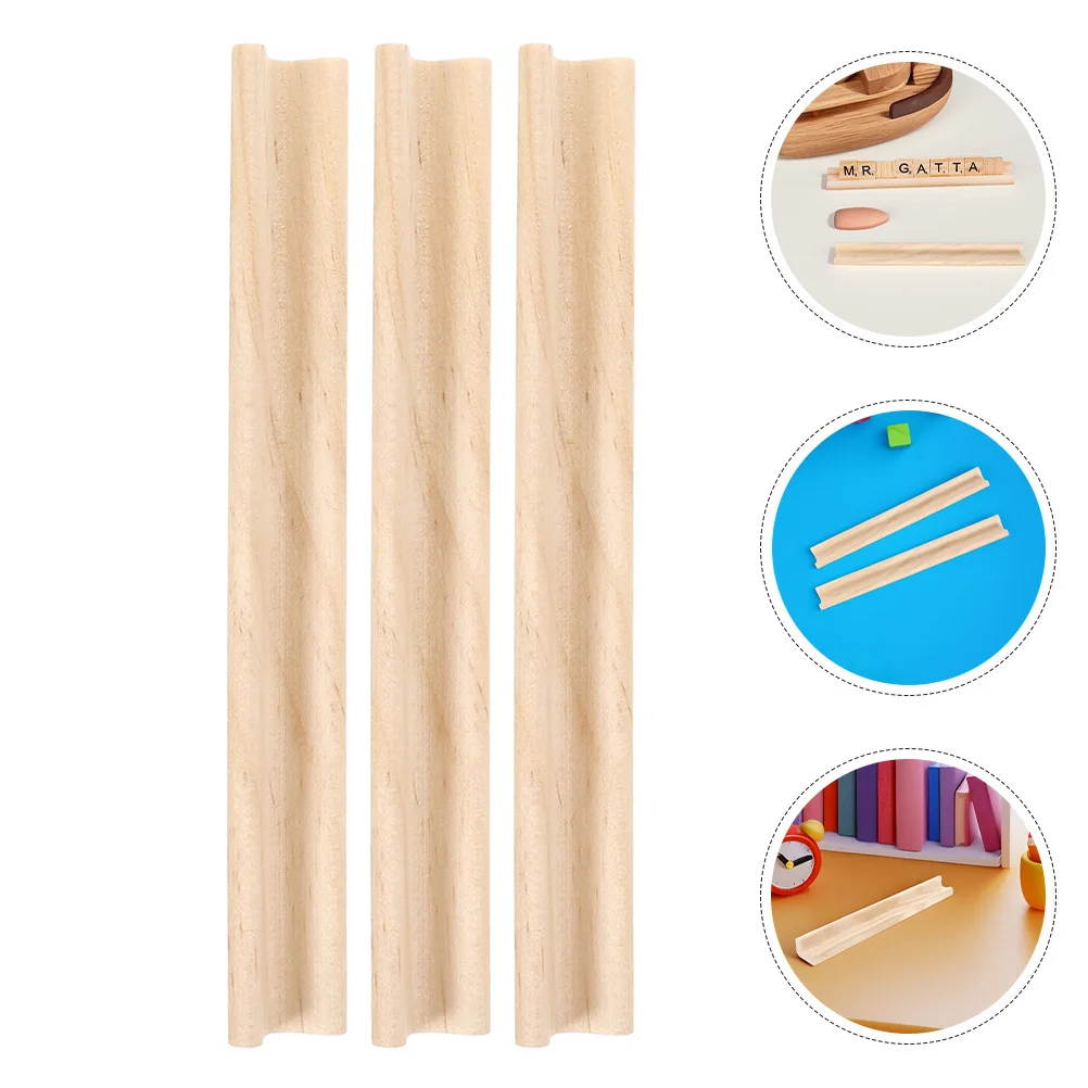 

6Pcs Wooden Letter Display Trays Unfinished Wood Craft Domino Racks 19Cm DIY Board Game Tile Holders Home Decor Supplies