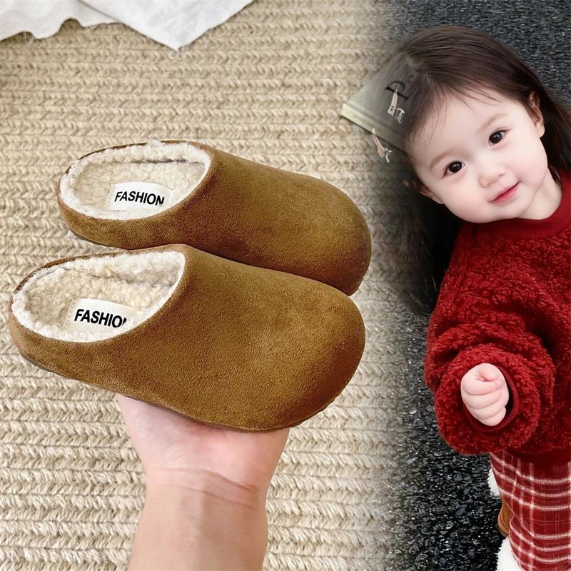 

Новинка 2024, женские хлопковые тапочки на плоской подошве, замшевая модная теплая обувь, повседневные зимние женские ботинки, уютная обувь Детская Обувь
