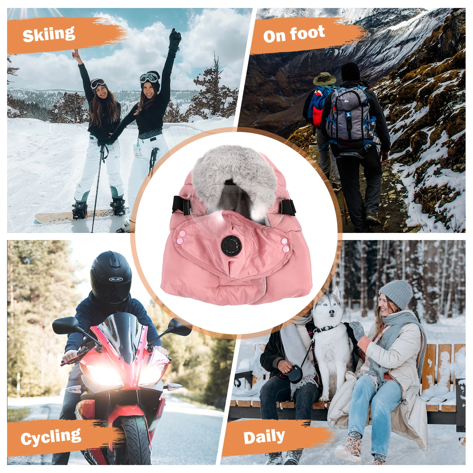 

1 set Flap Winter Hat Premium Cotton Windproof Protective Earflap Comfortable Riding Warm Outdoor Face Mask Goggles