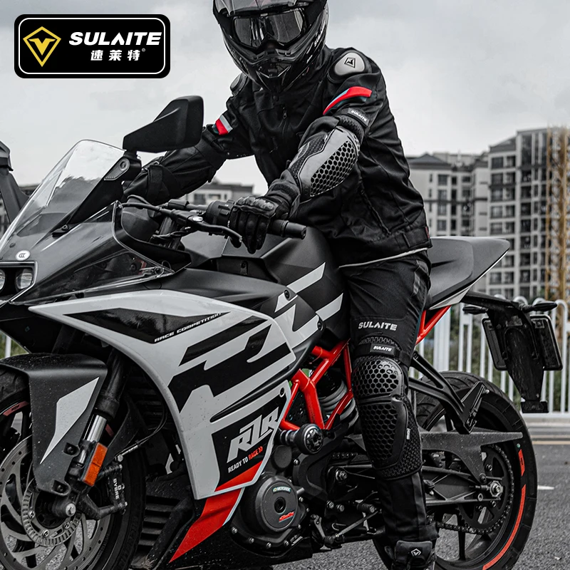 

Sulaite мотоциклетные наколенники мужские дышащие налокотники для мотокросса амортизирующие противоскользящие наколенники для мотоцикла защитное снаряжение