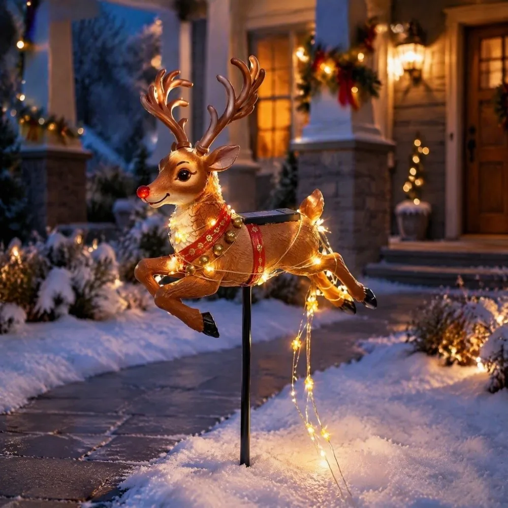 Swirling Effect Reindeer Pathway Light Energy Saving Waterproof Landscape Lighting LED Beads Stable Light Output