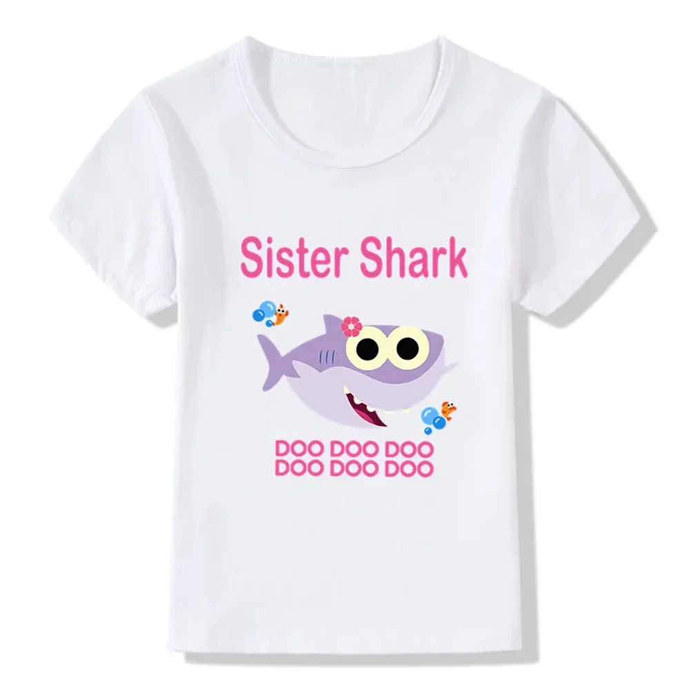 Matching Family Outfit For Birthday Shark Theme T-shirt Birthday Kids Funny Party Family Look Clothes Father Mother Daughter Son