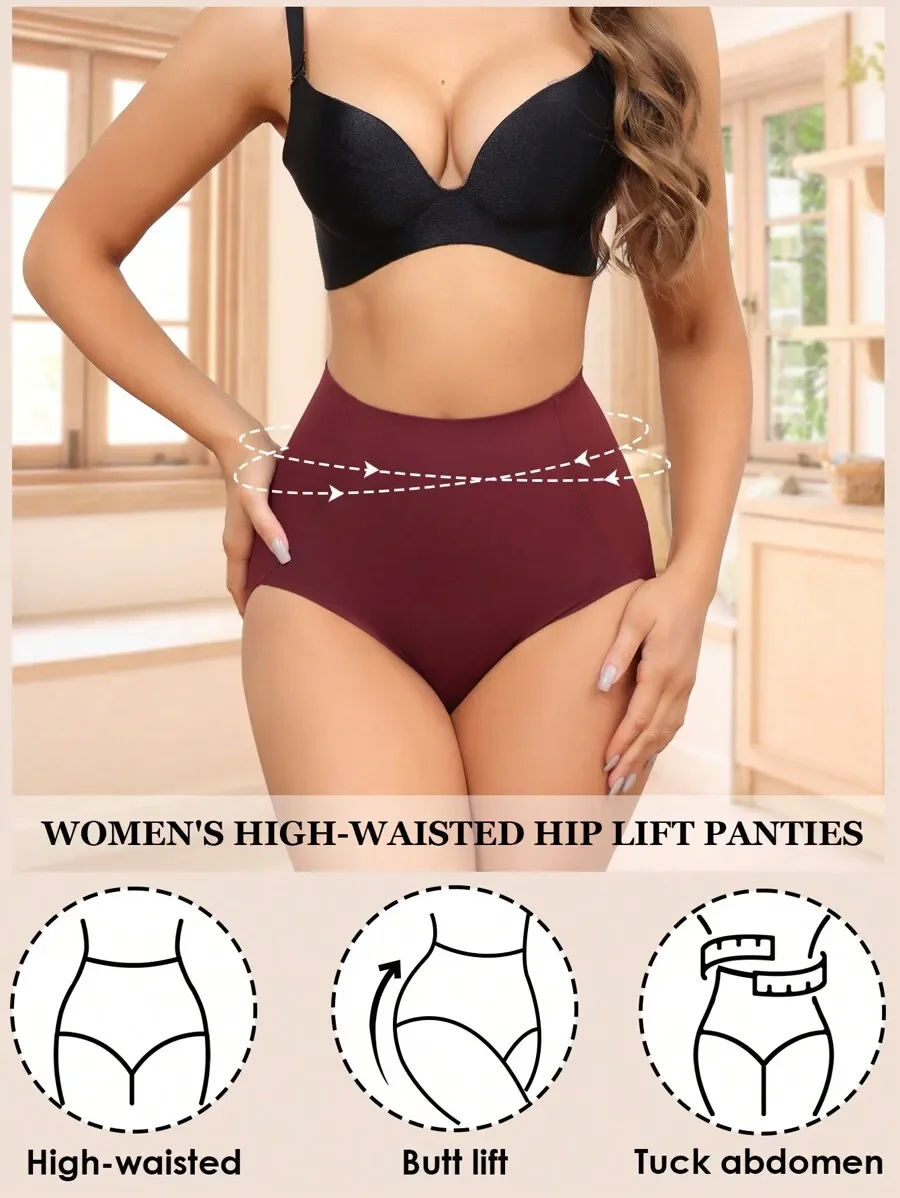 

4-Pack Women High Waisted Seamless Tummy Control Hip Lift Panties S-XXL