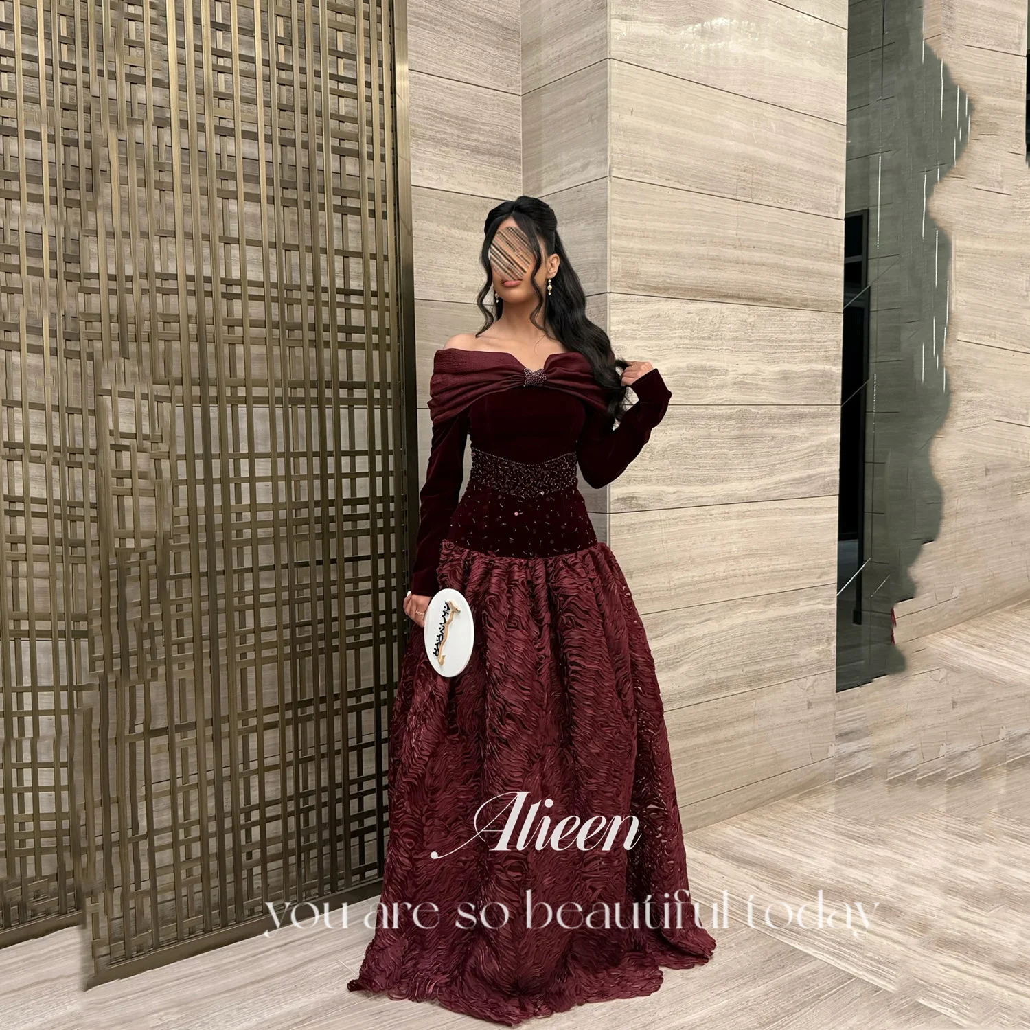 

Aileen Customized Luxurious Women's Evening Dresses for Special Occasions Vestidos De Festa Elegant Party Dresses 2025 Burgundy
