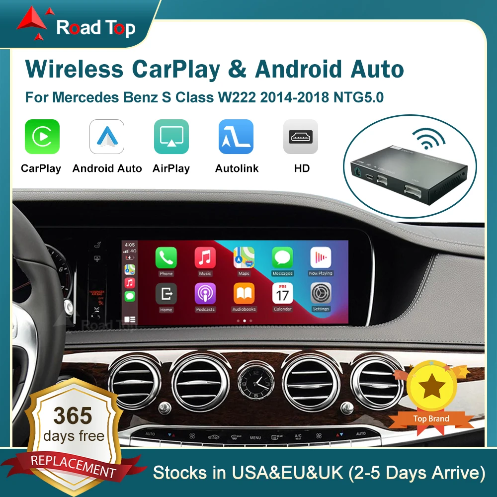 Image of DE Kabelloses CarPlay für Mercedes Benz S-Klasse W222 2014-2018, mit Android Auto Mirror Link AirPlay Car Play Funktionen