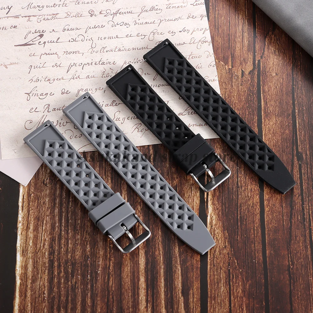20mm 22mm Silicone Watchstrap for Omega for Moon Swatch Band Men Women Tropical Rubber Sport for Citizen for Oris Watch Bracelet view 5